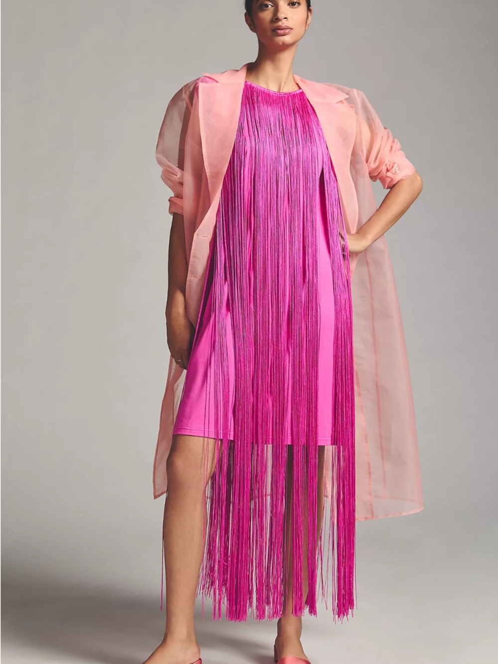 Hutch Pink Fringe Mini Dress - Worn Once